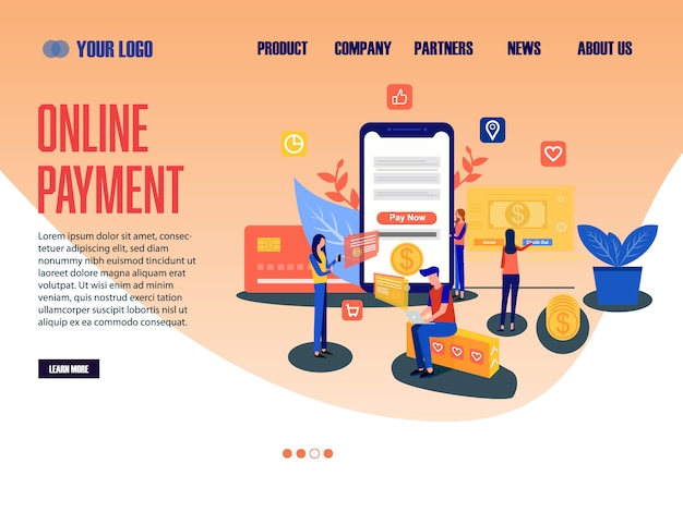 Landing page web template online payment