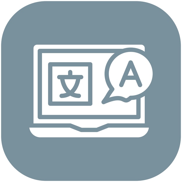 language course vector icon illustration of online education iconset