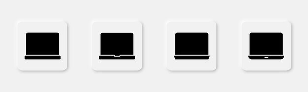 Laptop glyph icon Computer sign Laptop icon set Notebook symbol Laptop icon in glyph