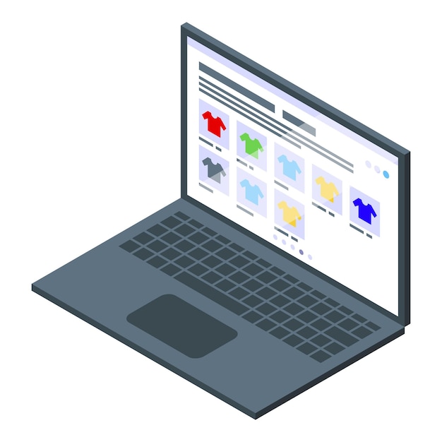 Laptop online shop icon isometric vector Trend future New manager