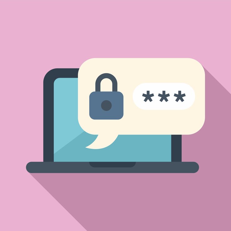 Vector laptop policy icon flat vector mobile account screen log