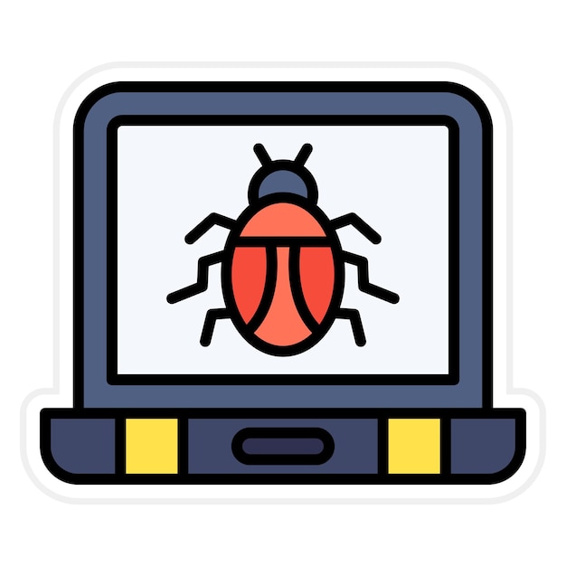 Laptop Virus icon vector image Can be used for Cyber Security