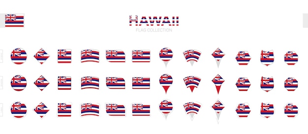 large collection of hawaii flags of various shapes and effects