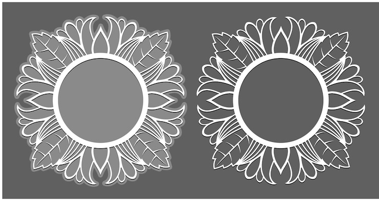 Vector laser cut mirror frame. laser cut wall decor,