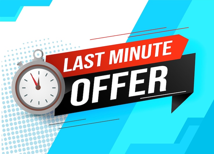Vector last minute offer watch countdown banner design template for marketing last chance promotion