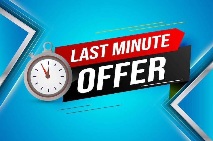 Vector last minute offer watch countdown banner design template for marketing. last chance promotion