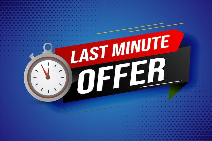 Vector last minute offer watch countdown banner design template for marketing. last chance promotion