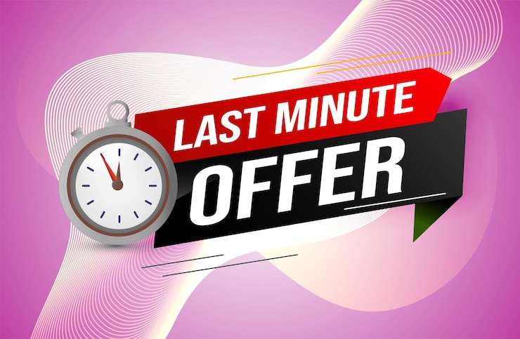 Vector last minute offer watch countdown banner design template for marketing last chance promotion