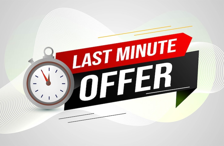 Vector last minute offer watch countdown banner design template for marketing last chance promotion