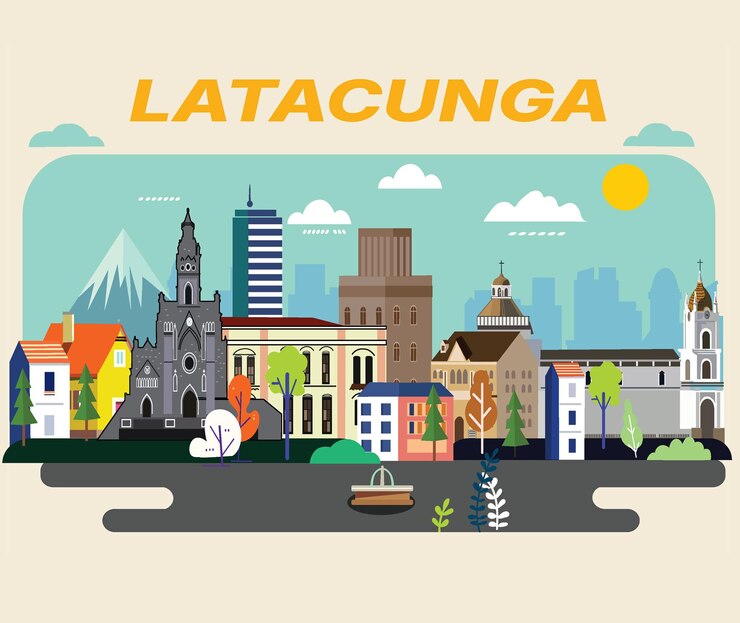 Vector latacunga cityscape illustration