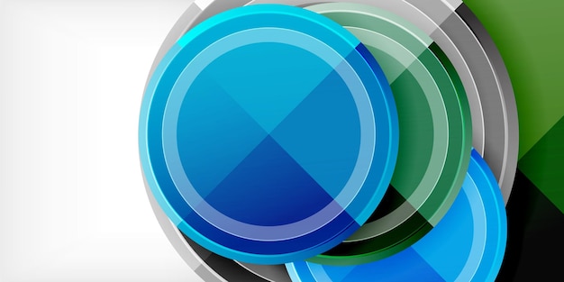 Latar belakang abstrak lingkaran многоцветные desain geometris minimalis trendi ilustrasi vektor