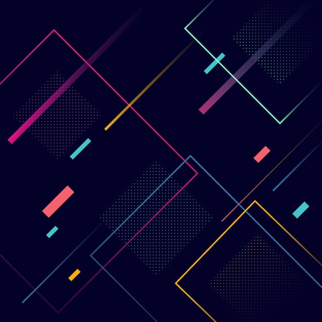 Latar belakang abstrak modern dengan elemen halftone yang terdiri dari bentuk dan garis geometris