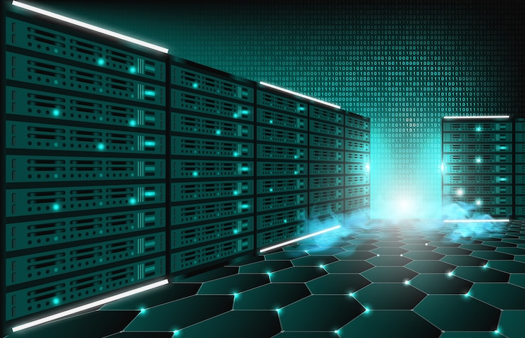 Vector latar belakang abstrak ruang data server internet teknologi
