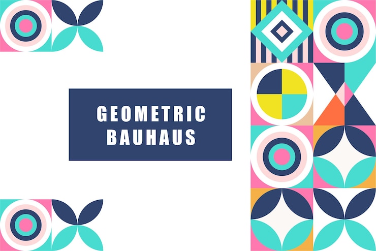 Vector latar belakang bauhaus geometris datar