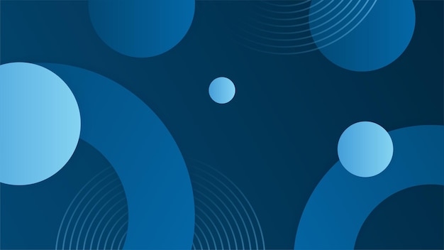 Latar belakang bentuk biru abstrak dengan lingkaran dan pola geometris teknologi modern. Vektor desain grafis abstrak, banner, pola, latar belakang presentasi, templat web