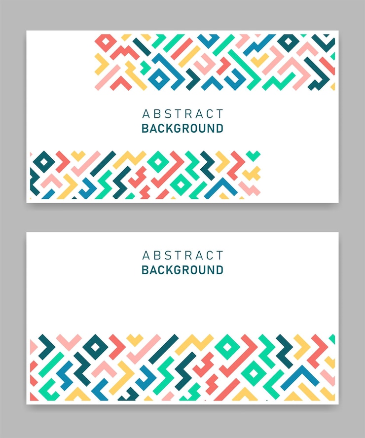 Vector latar belakang datar dengan desain mosaik penuh gaya abstrak garis-garis warna-warni desain sampul templat modern