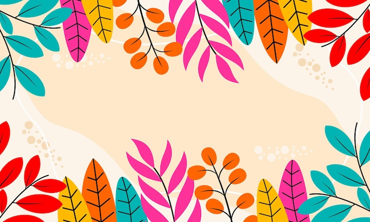 Vector latar belakang daun floral abstrak datar
