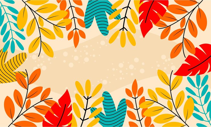 Vector latar belakang daun floral abstrak datar