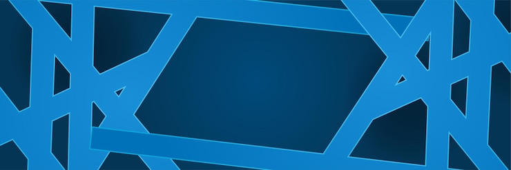 Vector latar belakang desain banner lebar garis-garis abstrak biru tua tongkat modern