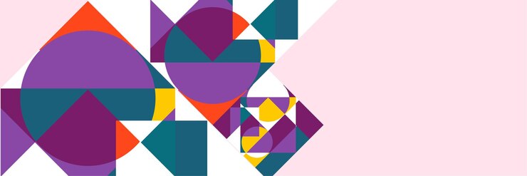 Vector latar belakang desain banner lebar memphis penuh warna abstrak mozaik latar belakang banner geometris abstrak modern