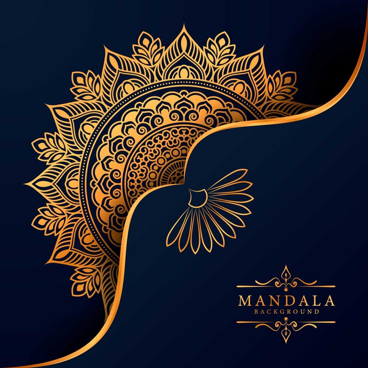 Latar belakang elemen etnik dekoratif Mandala mewah