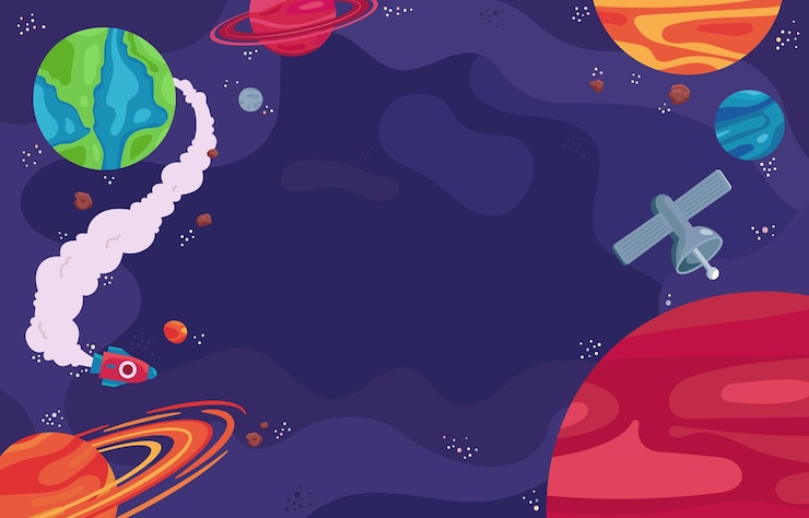 Vector latar belakang galaksi luar angkasa kartun berwarna-warni