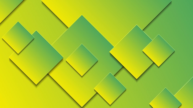 Latar belakang gradien hijau dan kuning abstrak dengan garis persegi panjang