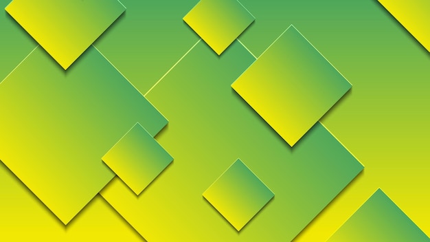 Latar belakang gradien hijau dan kuning abstrak dengan garis persegi panjang