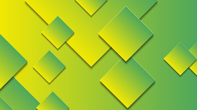 Latar belakang gradien hijau dan kuning abstrak dengan garis persegi panjang