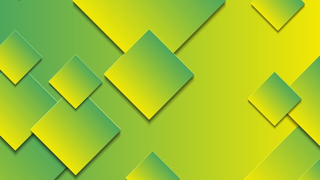 Latar belakang gradien hijau dan kuning abstrak dengan garis persegi panjang