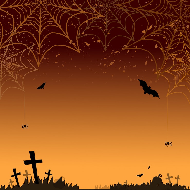 Vector latar belakang halloween. latar belakang oranye halloween vektor dengan banyak kelelawar