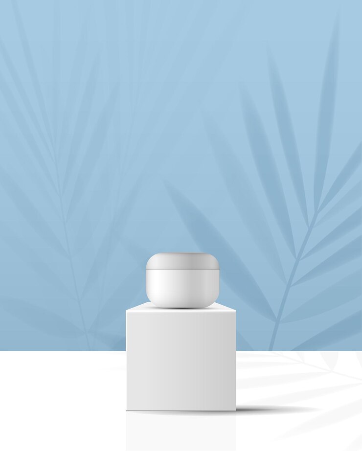 Vector latar belakang kosmetik untuk branding produk dan presentasi pengemasan lingkaran bentuk geometri