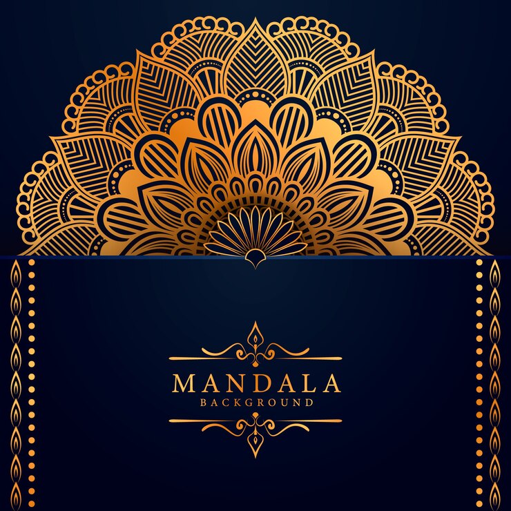 Latar belakang mandala mewah bunga gaya arabesque