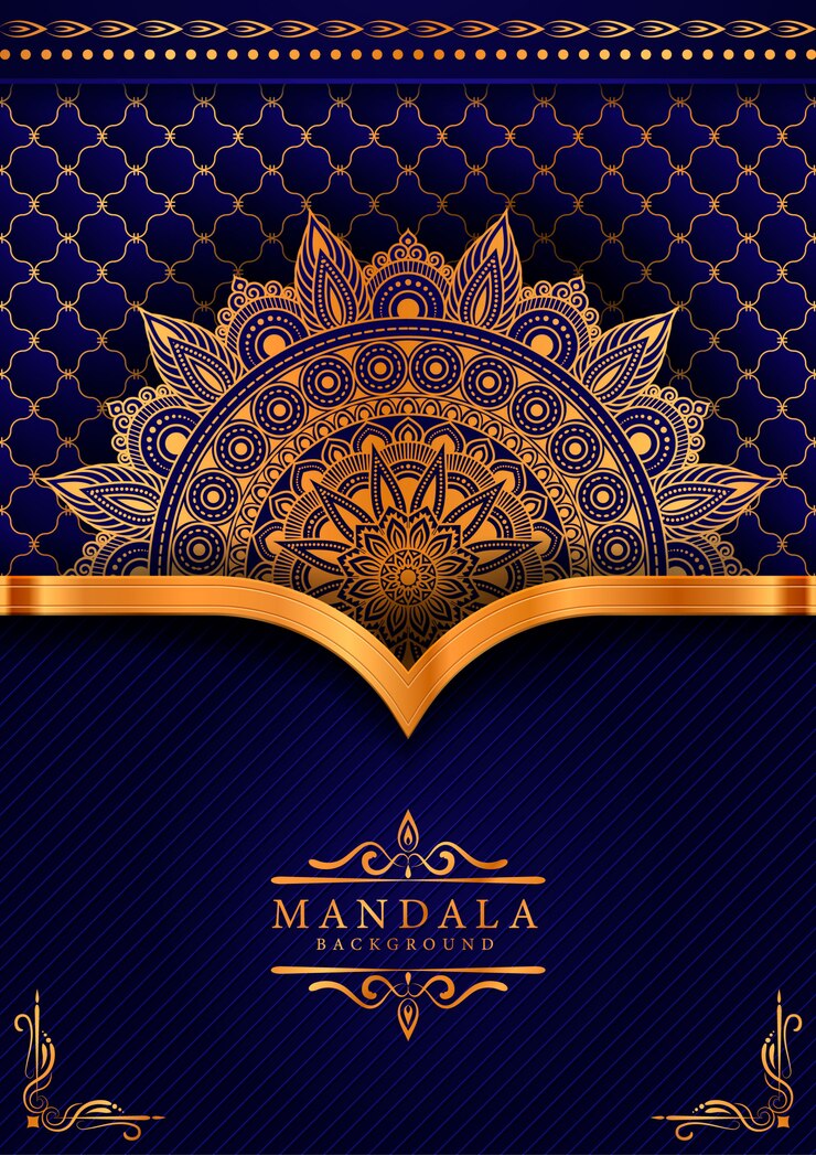 Latar belakang mandala mewah bunga gaya arabesque