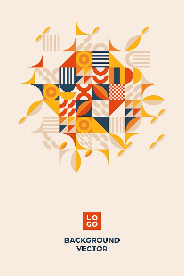 Vector latar belakang mosaik bentuk geometris