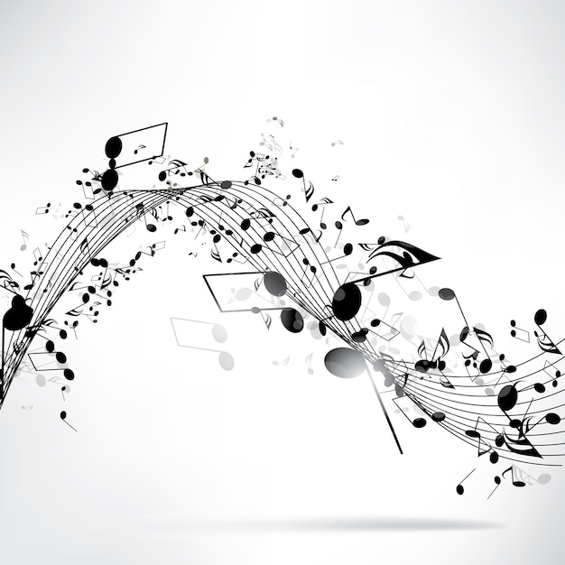 Latar belakang musik abstrak dengan not