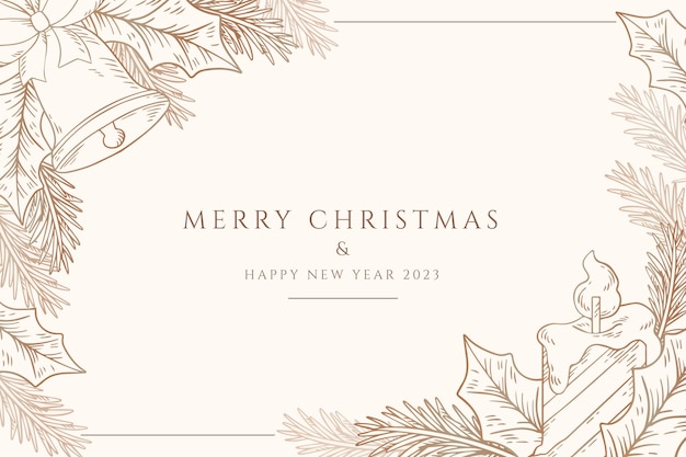Latar belakang Natal digambar tangan