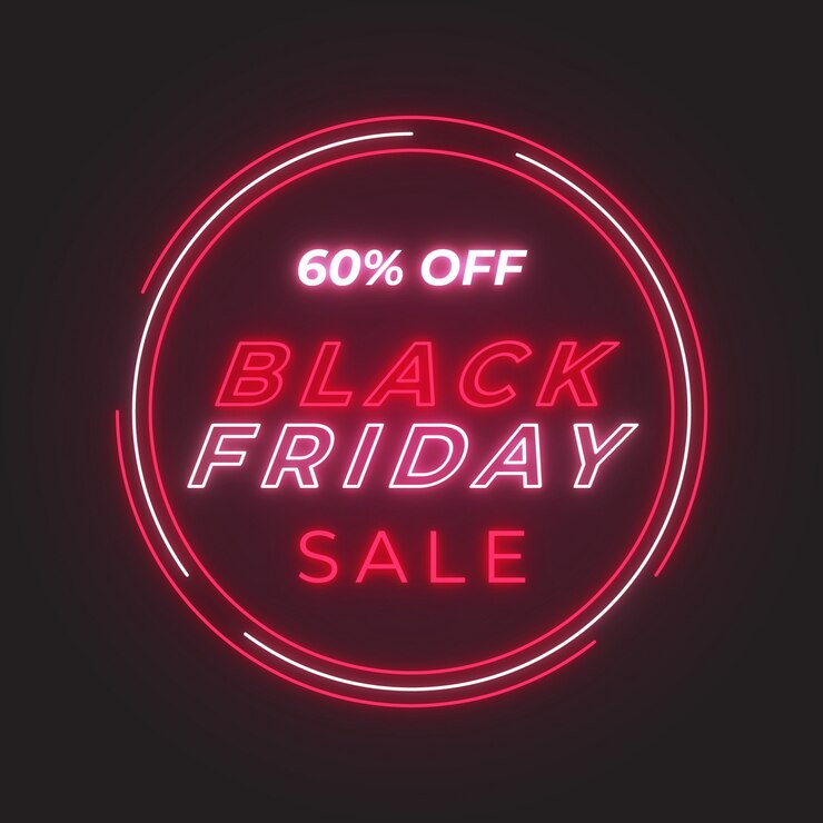 Latar belakang neon Black Friday Sale