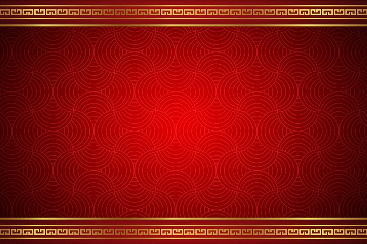 Latar belakang oriental gaya tahun baru Cina bingkai jendela merah emas untuk area ruang teks Anda templat pola mulus