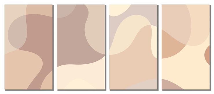 Vector latar belakang set bergelombang abstrak desain dengan warna pastel