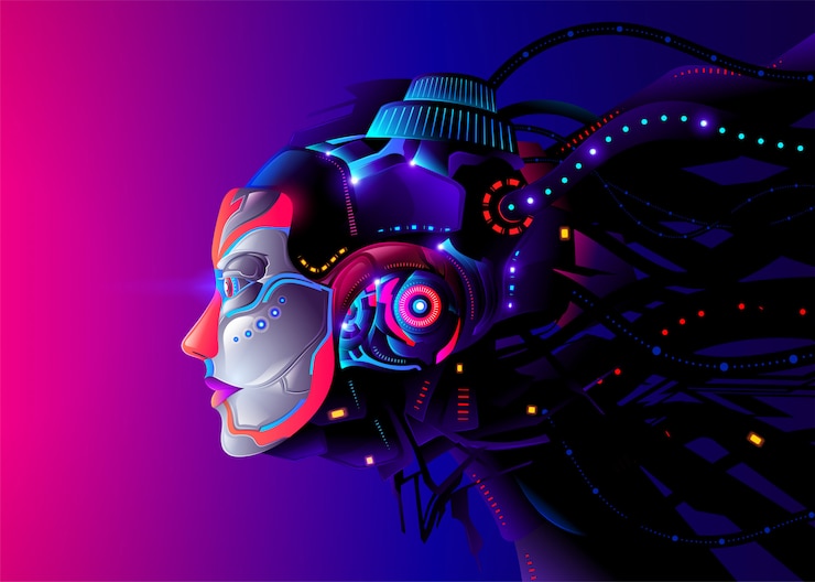Vector latar belakang teknologi ai yang hebat