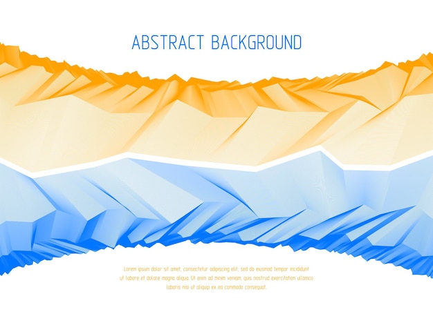 Latar belakang vektor abstrak 3D seni garis dengan permukaan medan linier geometris dari lanskap planet kosmik fantastis, ilustrasi fiksi ilmiah. Dapat digunakan sebagai templat untuk tata letak dengan ruang kosong untuk judul