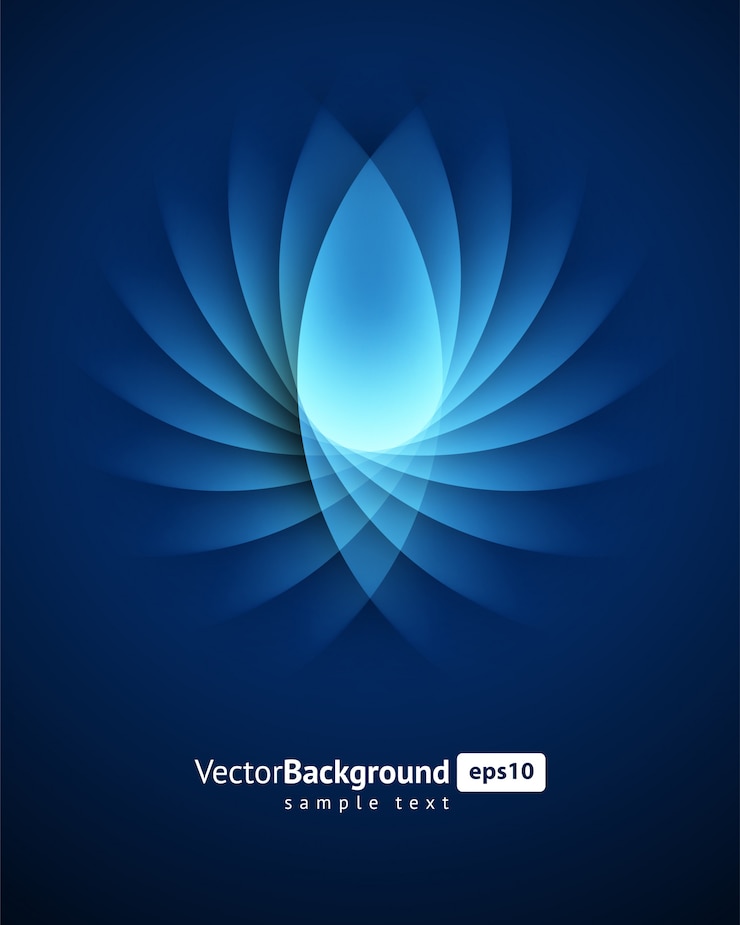 Vector latar belakang vektor garis cahaya berputar halus biru abstrak