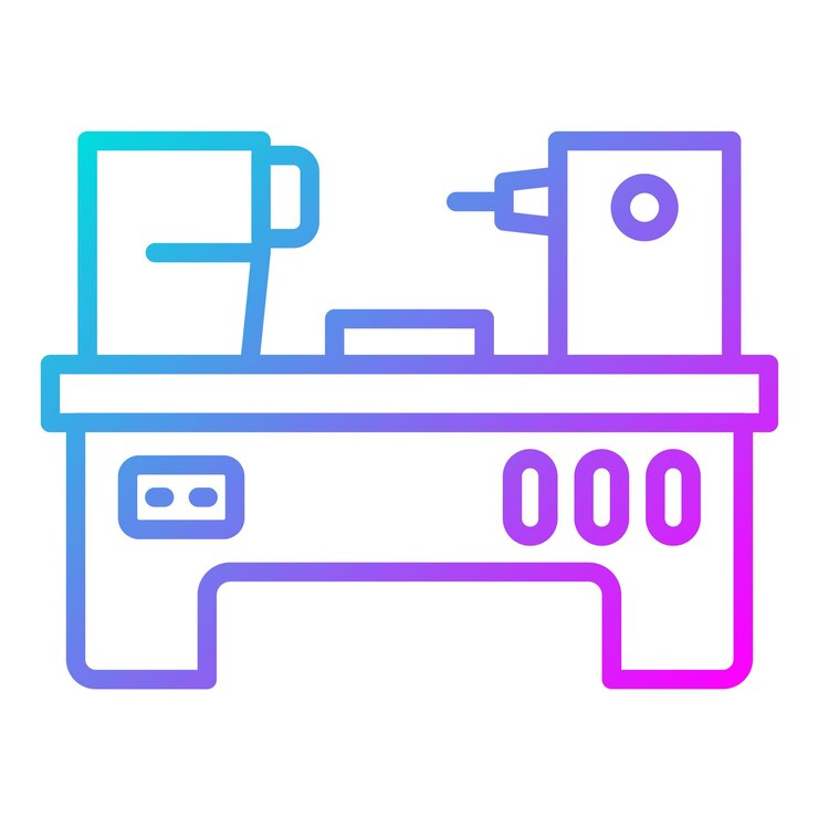 Vector lathe machine vector icon can be used for mettalurgy iconset