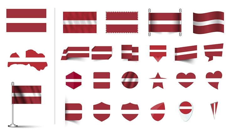 Vector latvia flag collection