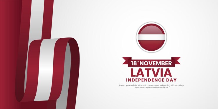 Vector latvia independence day november 18th celebration background design with blank space area