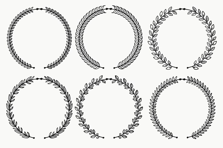 Laurel Wreath Circle Border Vintage style Collection