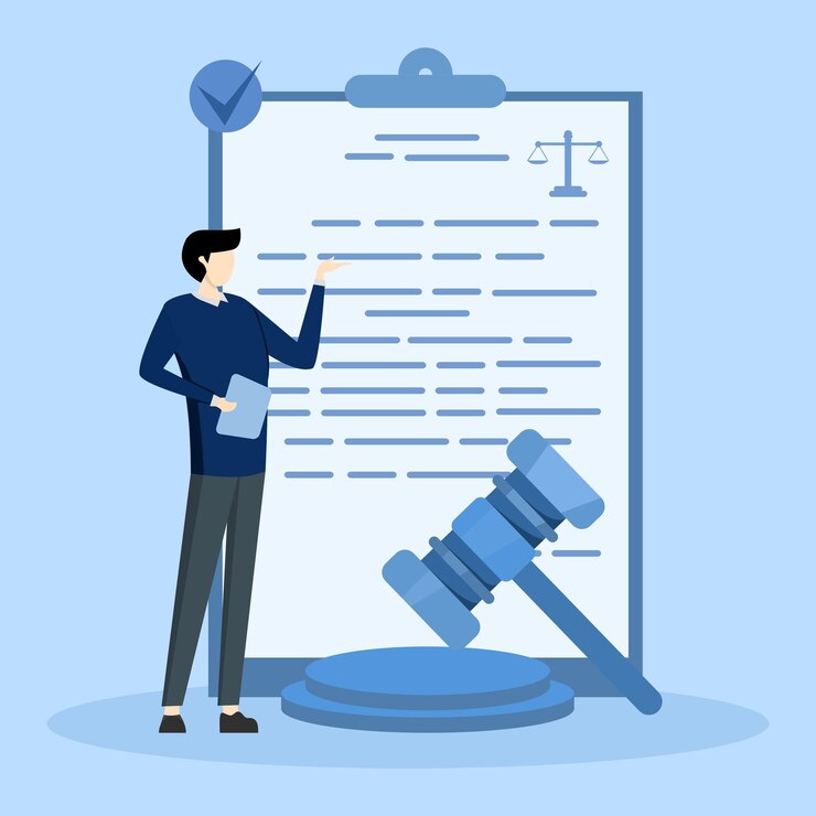 Vector law and justice illustration concept. sign a contract agreement, agreement or document. public law.