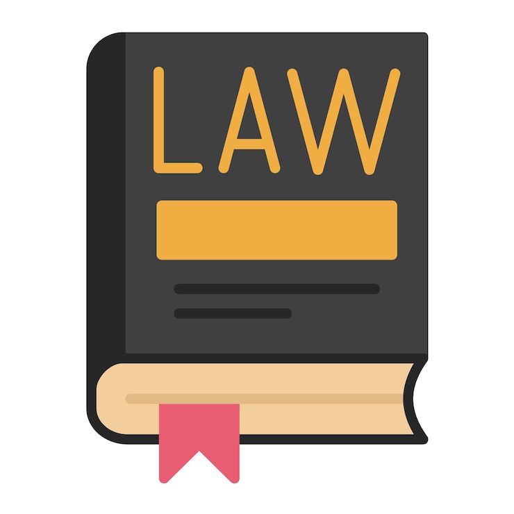 Vector law book flat illustration