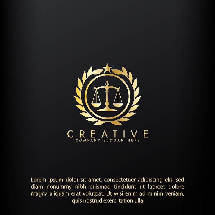 Law firm gold logo designRevolution justice logo concept Lawyer logo vector template design